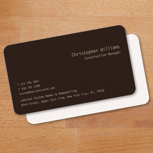 Carte De Visite Moderne professionnel tendance Carré Brown Motif (Modern Professional Trendy Brown Squares Pattern Business Card)