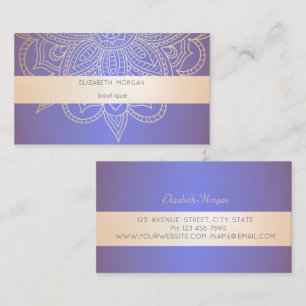 Carte De Visite Moderne Professionnel Violet Lumineux, Mandala