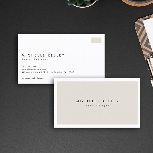 Carte De Visite Moderne Propre Simple Style 2 Tons (Striking Stylish yet Simple modern business card design)