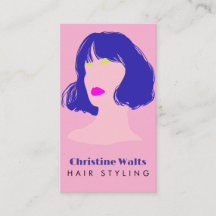 Moderne QR code de coiffure rose bleu lime design 