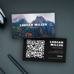 Carte De Visite Moderne QR CODE Photo Minimaliste Professionnel