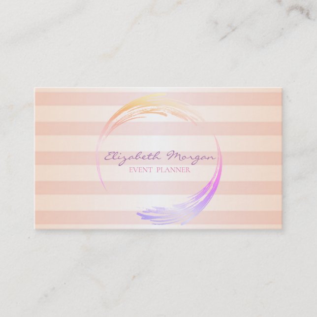 Carte De Visite Moderne rayé de style élégant (Devant)