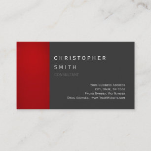 Carte de visite moderne Red Grey unique