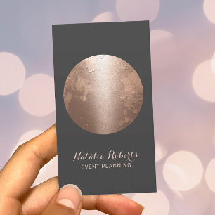 Carte De Visite Moderne Rose Gold Moon Élégante Planification É