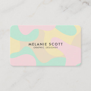Carte De Visite Moderne rose pastel abstrait minimaliste motif