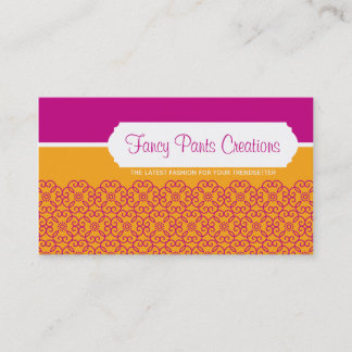 CARTE DE VISITE moderne rosette motif rose orange
