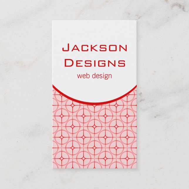 Carte de visite moderne, Rouge (Devant)