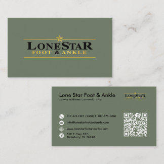 Carte De Visite Moderne Sage Green Professional avec code QR