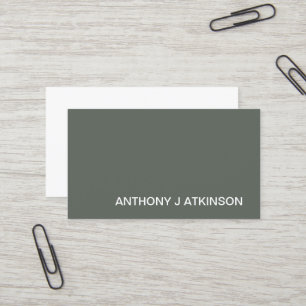 Carte De Visite Moderne Sage Vert Minimaliste Professionnel Simple