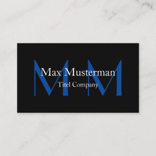 Carte De Visite Moderne schwarze Monogramm Visitenkarte