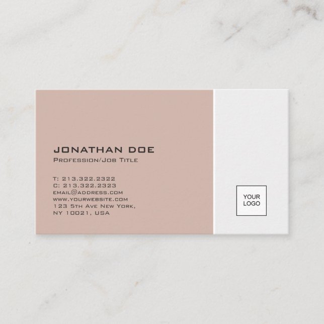 Carte De Visite Moderne Simple Avec Logo Couleurs Élégantes Profes (Devant)