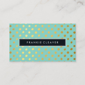 Carte De Visite MODERNE SIMPLE BADGE tendance feuille d'or tache m