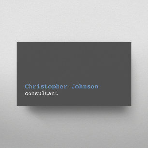 Carte De Visite Moderne Simple Blanc Gris Bleu Consultant