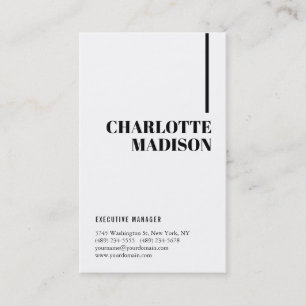 Carte De Visite Moderne Simple Blanc Tendance Minimaliste Simple