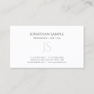 Carte De Visite Moderne Simple Chic Monogrammé Plain tendance