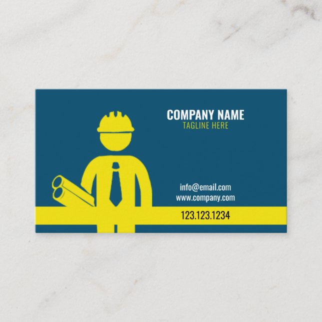 Carte De Visite Moderne Simple Construction Construction Entrepris (Devant)