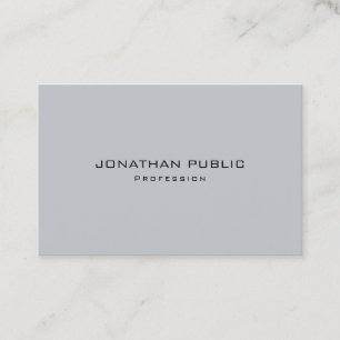 Carte De Visite Moderne Simple Elegant Grey Modèle Professionnel