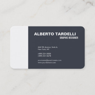 Carte De Visite Moderne simple élégant minimaliste bleu gris blanc