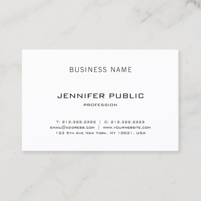 Carte De Visite Moderne Simple élégant Plain Luxe Professionnel (Devant)