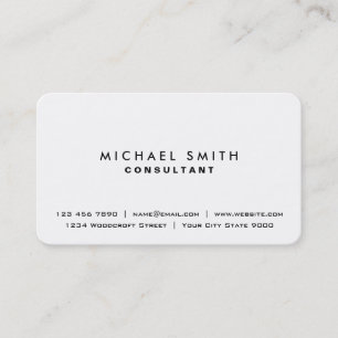 Carte De Visite Moderne simple élégant simple professionnel blanc