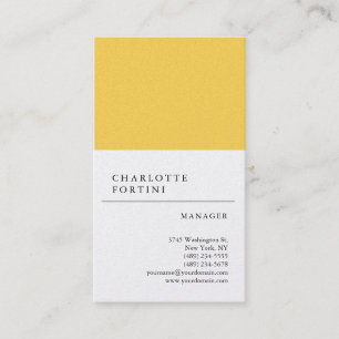 Carte De Visite Moderne Simple Jaune Blanc Tendance Minimaliste Pe
