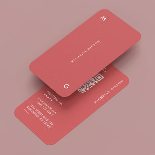 Carte De Visite Moderne Simple Marketing Professionnel Corail rose