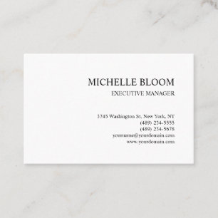 Carte De Visite Moderne Simple Minimaliste Blanc