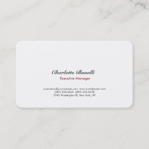 Carte De Visite Moderne simple minimaliste blanc professionnel