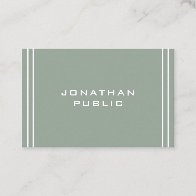 Carte De Visite Moderne simple Modèle élégant vert professionnel (Devant)