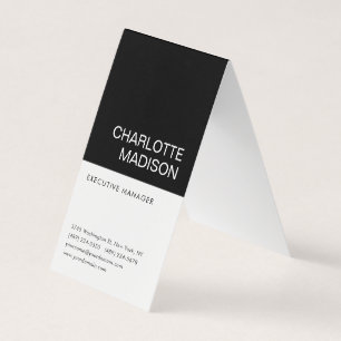 Carte De Visite Moderne Simple Noir Blanc Tendance Minimaliste Uni