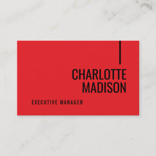 Carte De Visite Moderne Simple Noir Rouge Minimaliste Recto Verso