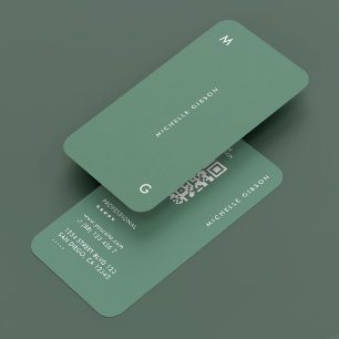 Carte De Visite Moderne Simple Professionnel Dusty Turquoise