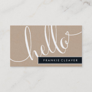 Carte De Visite MODERNE SIMPLE script hello type tendance kraft