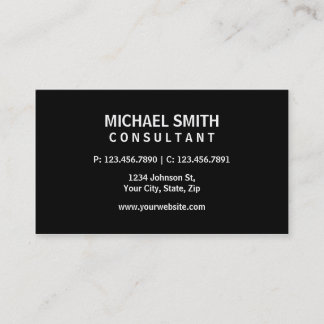 Carte De Visite Moderne simple simple noir élégant professionnel