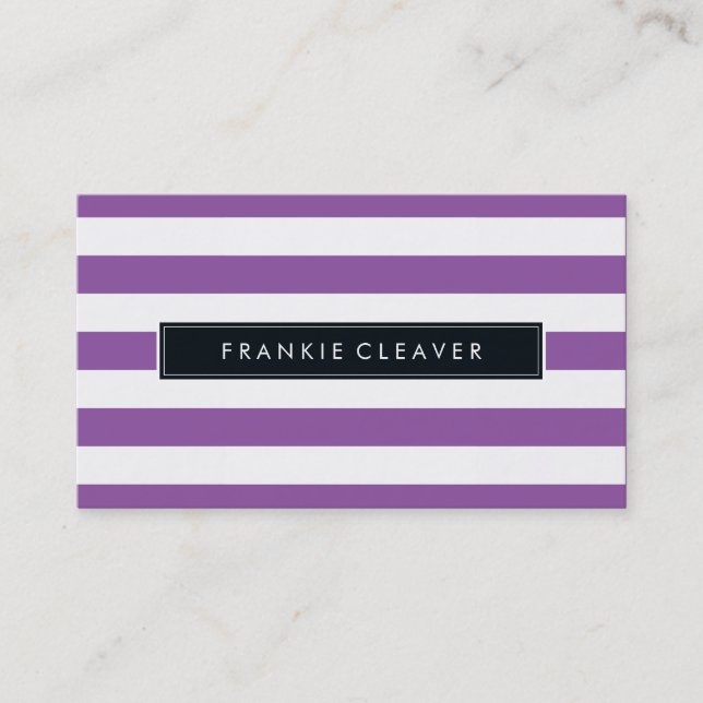 Carte De Visite MODERNE SIMPLE STRIPE MOTIF tendance violet pourpr (Devant)