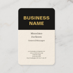 Carte De Visite Moderne Simple Tendance Vertical Minimaliste Or Cr