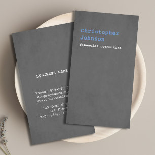 Carte De Visite Moderne Simple Texture Grey Blue Consultant