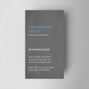 Carte De Visite Moderne Simple Texture Grey Blue Consultant