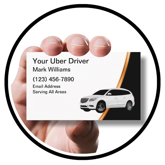 Carte De Visite Moderne simple Uber Driver Ride Hide (Créateur téléchargé)