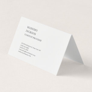 Carte De Visite Moderne Simple Uni Noir Blanc Minimaliste