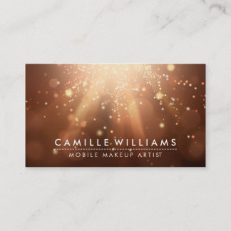 Carte De Visite MODERNE SPARKLY CLAIR blanc chaud café brun