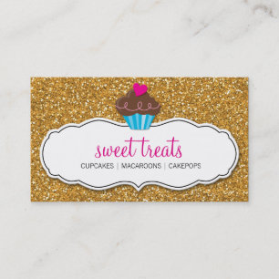 Carte De Visite MODERNE SWEET mignon cupcake parties scintillant o