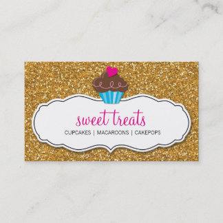 Carte De Visite MODERNE SWEET mignon cupcake parties scintillant o