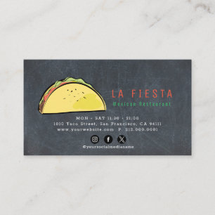 Carte de visite moderne Taco Chalkboard pour les m