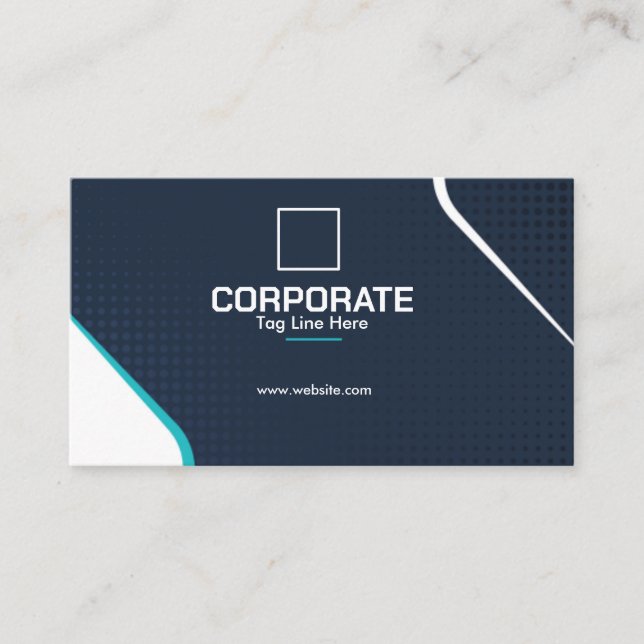 Carte De Visite Moderne Teal Noir Professionnel (Devant)
