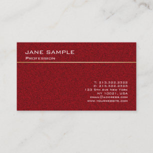 Carte De Visite Moderne tendance Design simple élégant Couleur rou