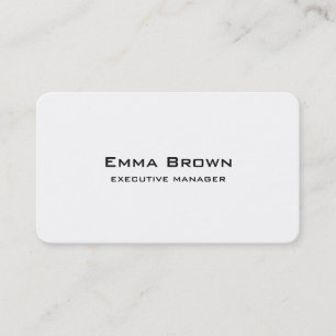 Carte De Visite Moderne tendance Elégant Blanc Directeur exécutif