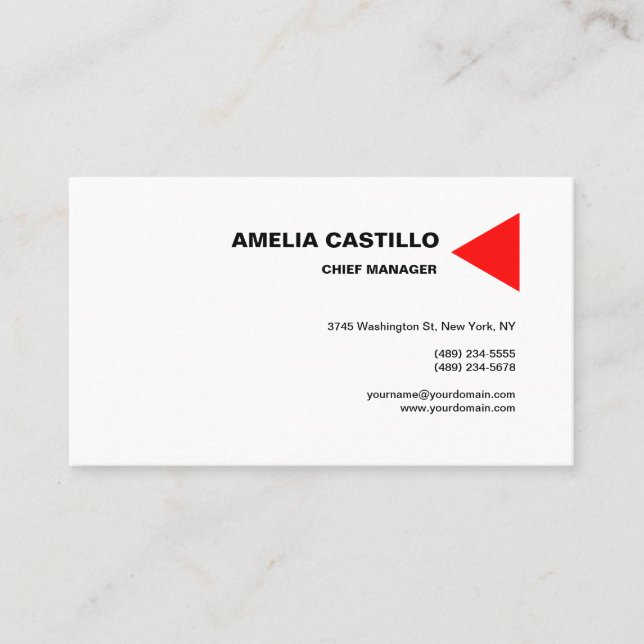 Carte De Visite Moderne tendance Elégant contemporain Rouge Blanc (Devant)