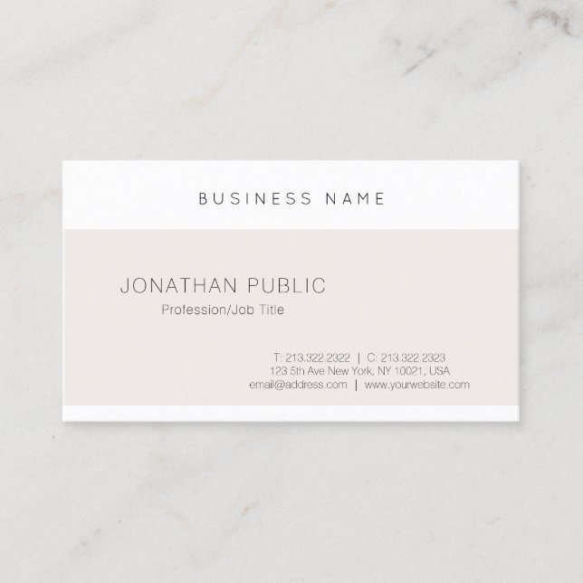 Carte De Visite Moderne tendance élégant design élégant Modèle (Devant)