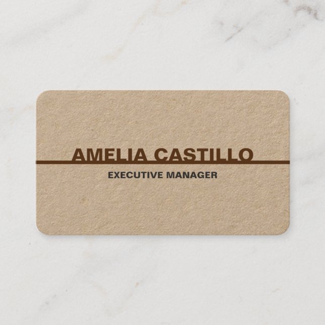 Carte De Visite Moderne tendance élégant Simple Premium Kraft (Devant)